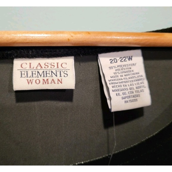 Vtg Deadstock Black Stretch Velvet Sleeveless Top Sz 20-22w - Picture 5 of 6